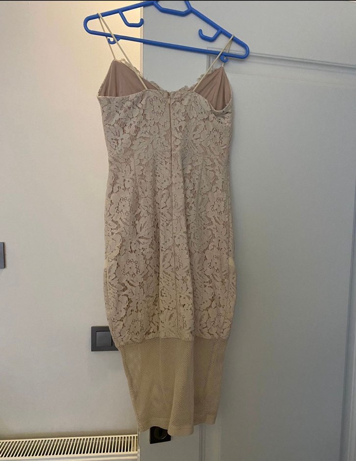 Boyner pudra dantel elbise - Görsel 4