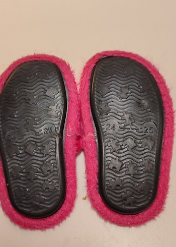 Kızlar için Pembe Peluş Ev Terliği 24-25 no - Görsel 2