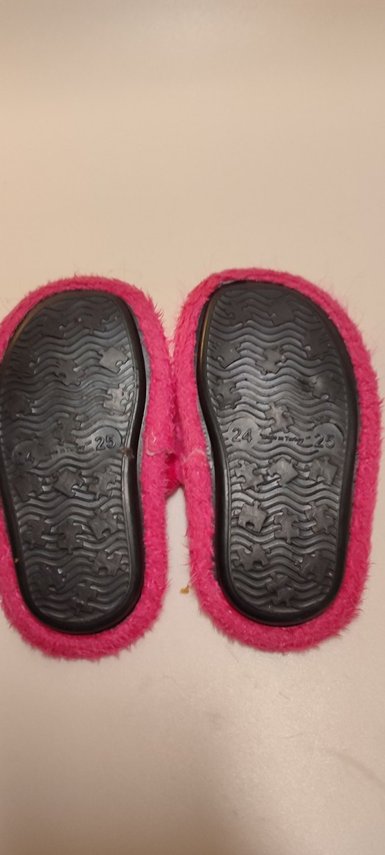 Kızlar için Pembe Peluş Ev Terliği 24-25 no - Görsel 2