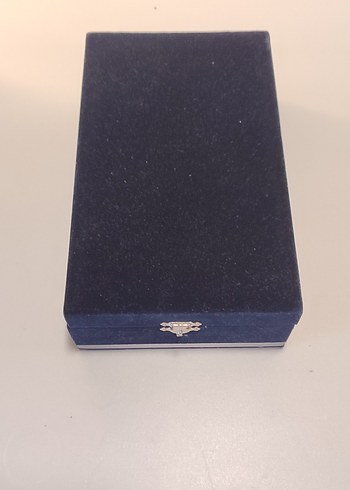 Koyu Mavi Lacivert Vintage Kadife Mucevher Kutusu Özel kutu - Görsel 2