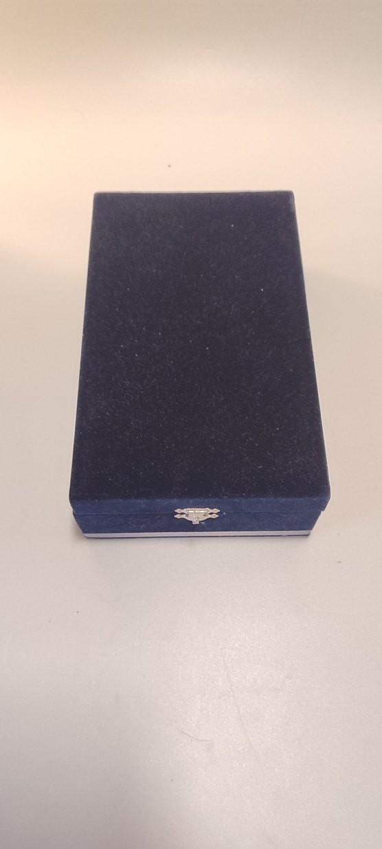 Koyu Mavi Lacivert Vintage Kadife Mucevher Kutusu Özel kutu - Görsel 2