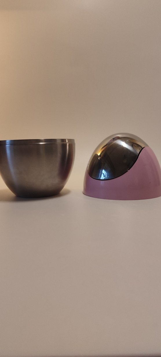 Pembe Gri Metal Çöp Kovası sifir - Görsel 2