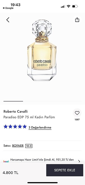 Beden Renk Roberto cavalli paradiso orijinal parfüm