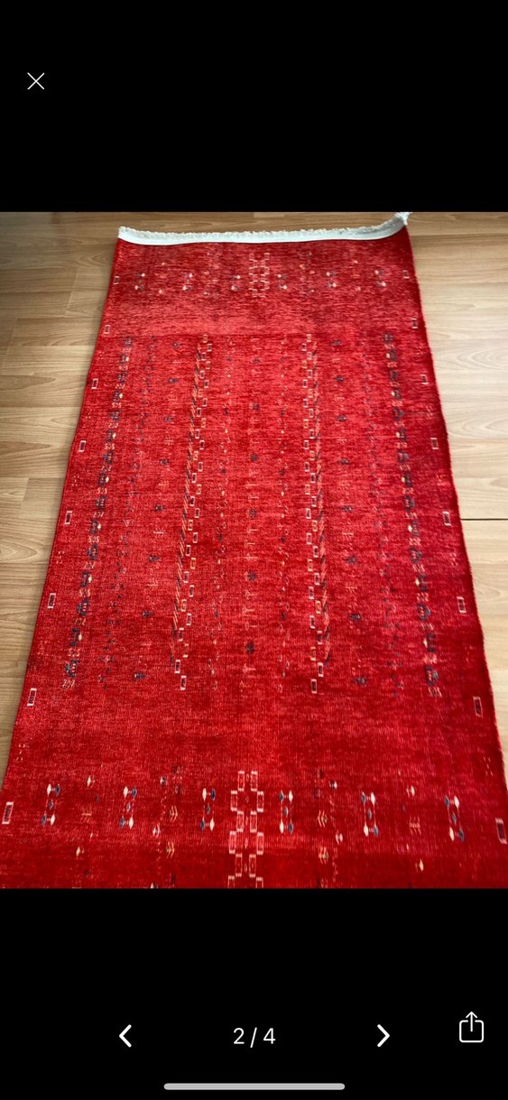 Kırmızı Bağlama Desenli Geleneksel Halı - Görsel 2