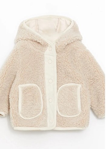 Kanz Bej kapüşonlu  çocuk peluş mont - Görsel 8
