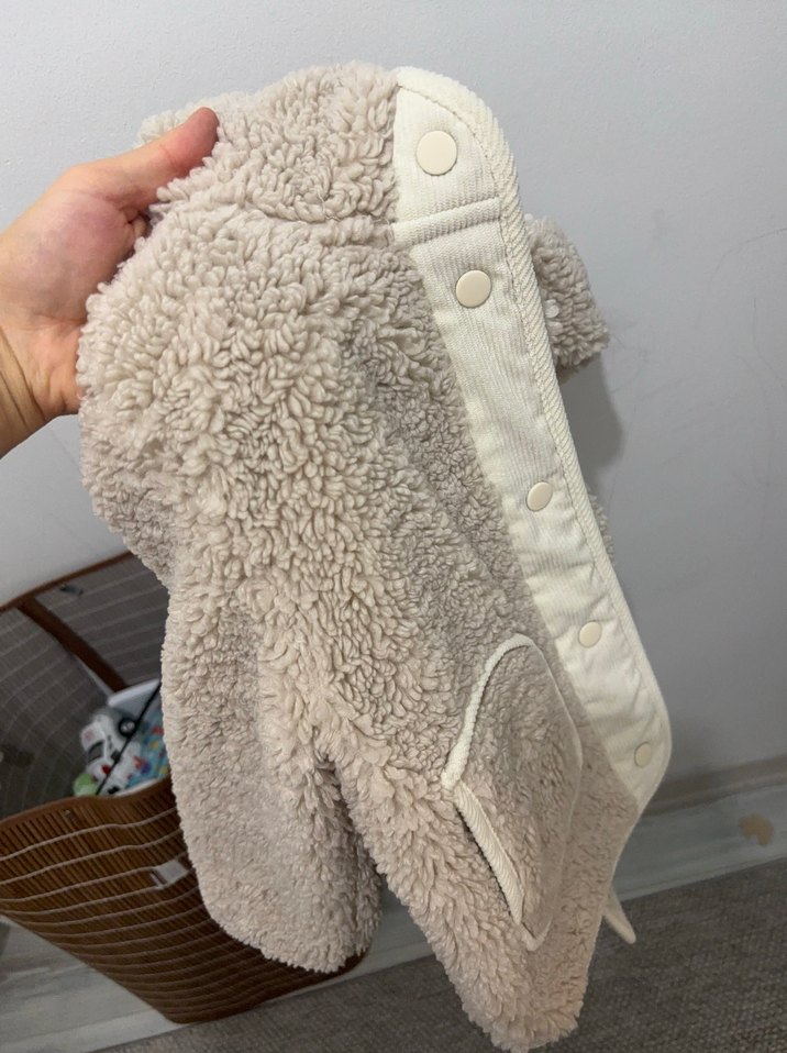 Kanz Bej kapüşonlu  çocuk peluş mont - Görsel 4