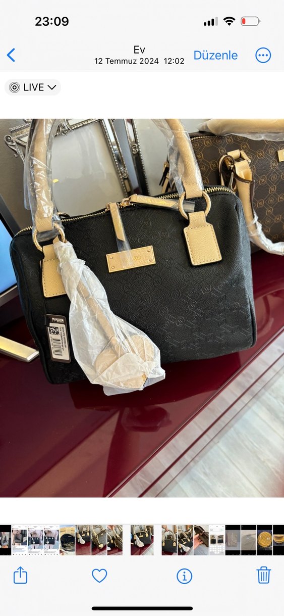 Vakko Siyah Deri Tokalı Kadın Çanta - Görsel 3