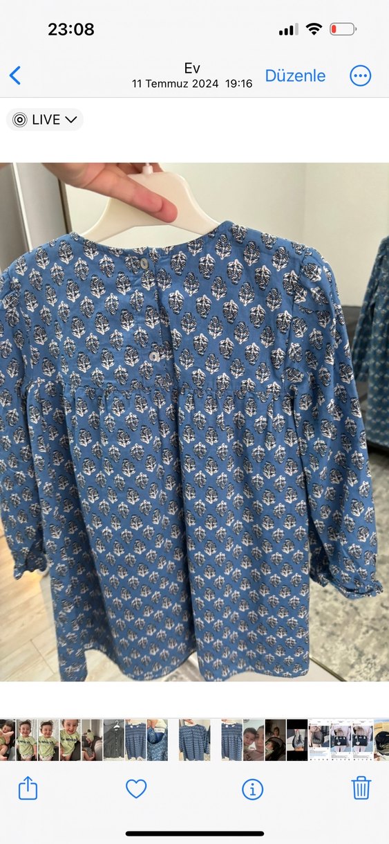 Kız Çocuk mango tam pamuk Elbise - Görsel 4