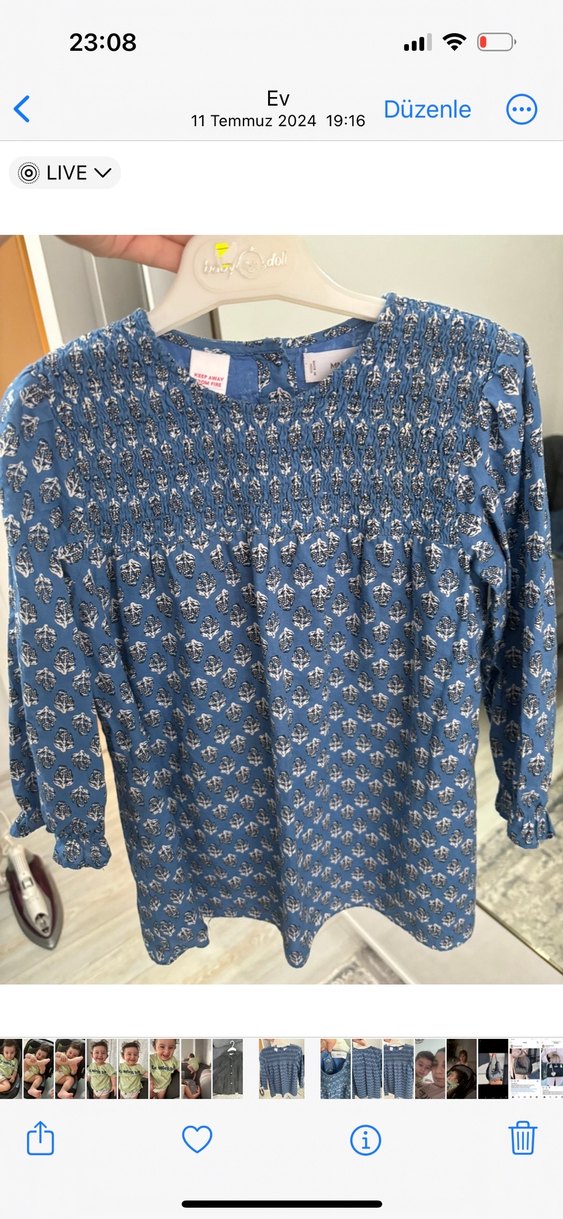 Kız Çocuk mango tam pamuk Elbise - Görsel 2