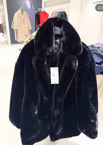 Zara Siyah Kadın Peluş Kaban - Görsel 4