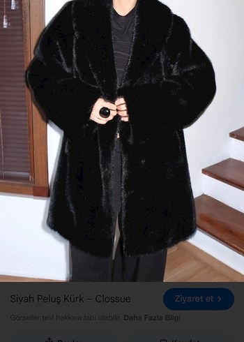 Zara Siyah Kadın Peluş Kaban - Görsel 3