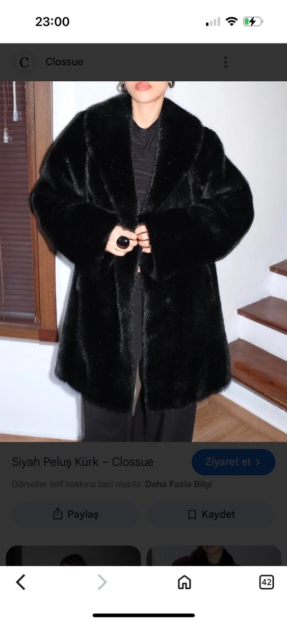 Zara Siyah Kadın Peluş Kaban - Görsel 3