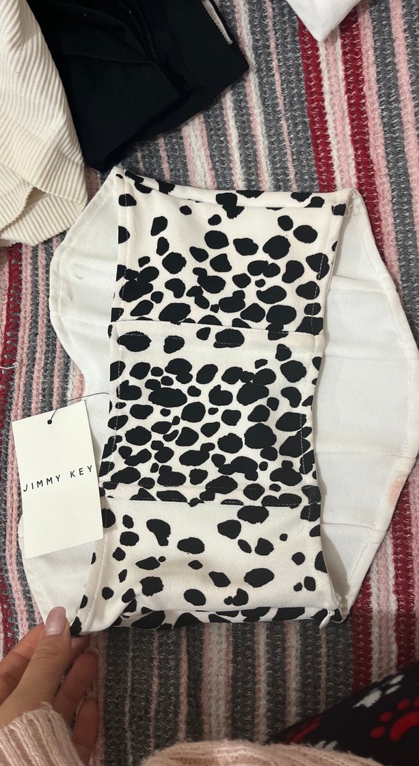 Leopar Desenli Beyaz Straplez Büstiyer - Görsel 3