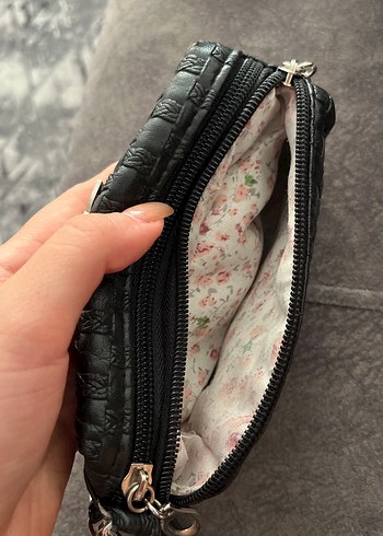 D&G Gri Deri Yılan Desenli Fermuarlı Çanta - Görsel 2