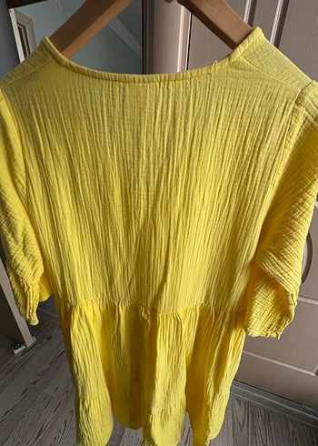 Sarı V Yaka Midi Bohem Elbise - Görsel 4