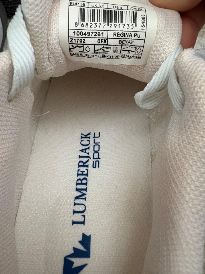 Beyaz Bağcıklı Yüksek Topuklu Kadın Spor Ayakkabı - Görsel 4