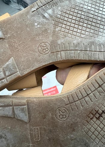 Renkli Boncuklu Kahverengi çocuk Sandalet - Görsel 2