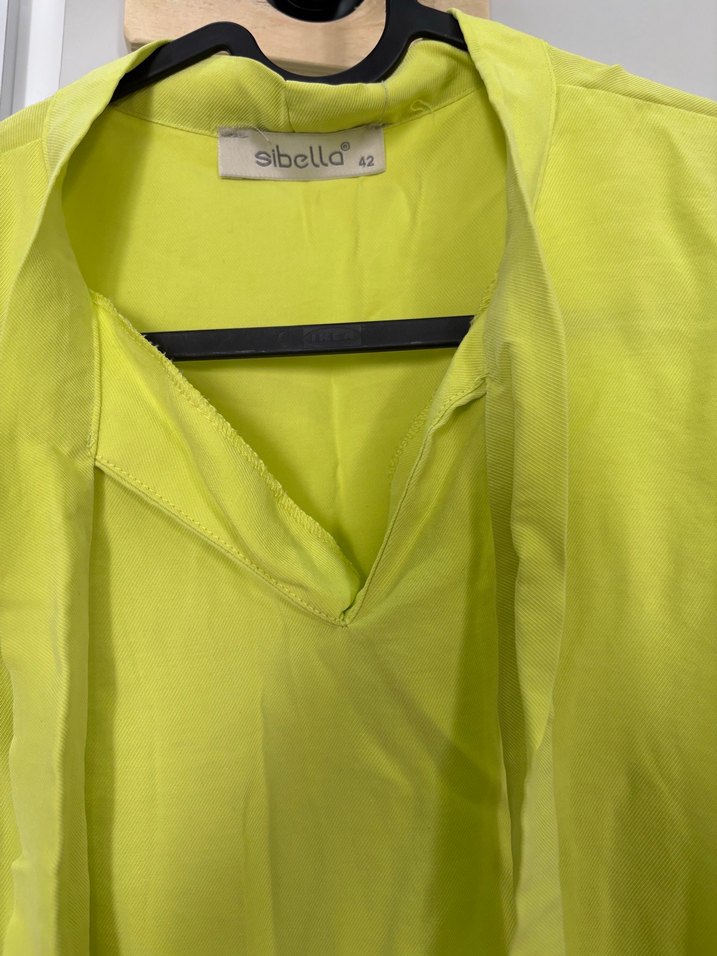 Yeşil Saten Salaş Midi Hamile Elbisesi - Görsel 2