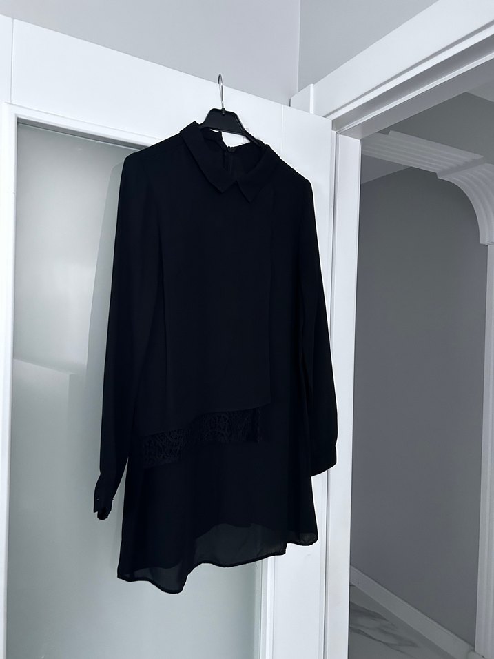 Drapeli Siyah Gotik  Bluz - Görsel 3