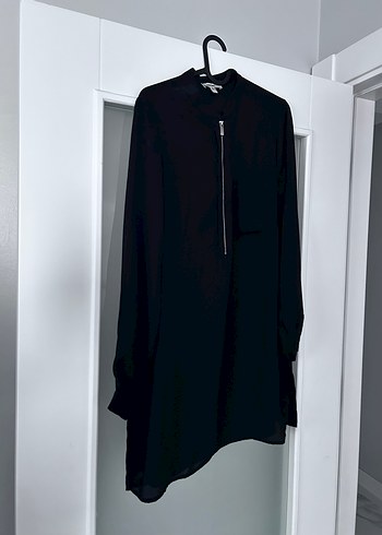 Siyah Uzun Kollu Fermuarlı Kadın Tunik - Görsel 2