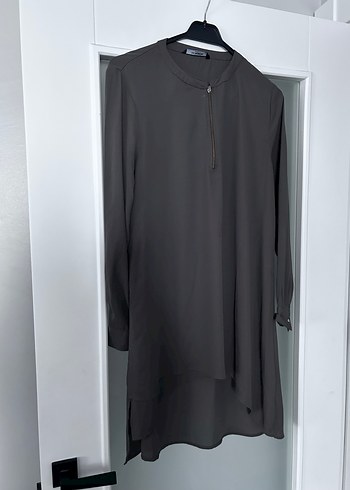 Uzun Kollu askeri yeşil Kadın Tunik - Görsel 3