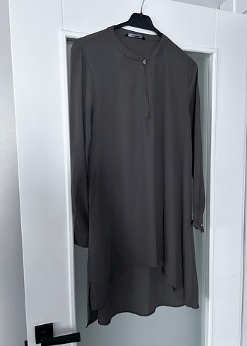 Uzun Kollu askeri yeşil Kadın Tunik - Görsel 2