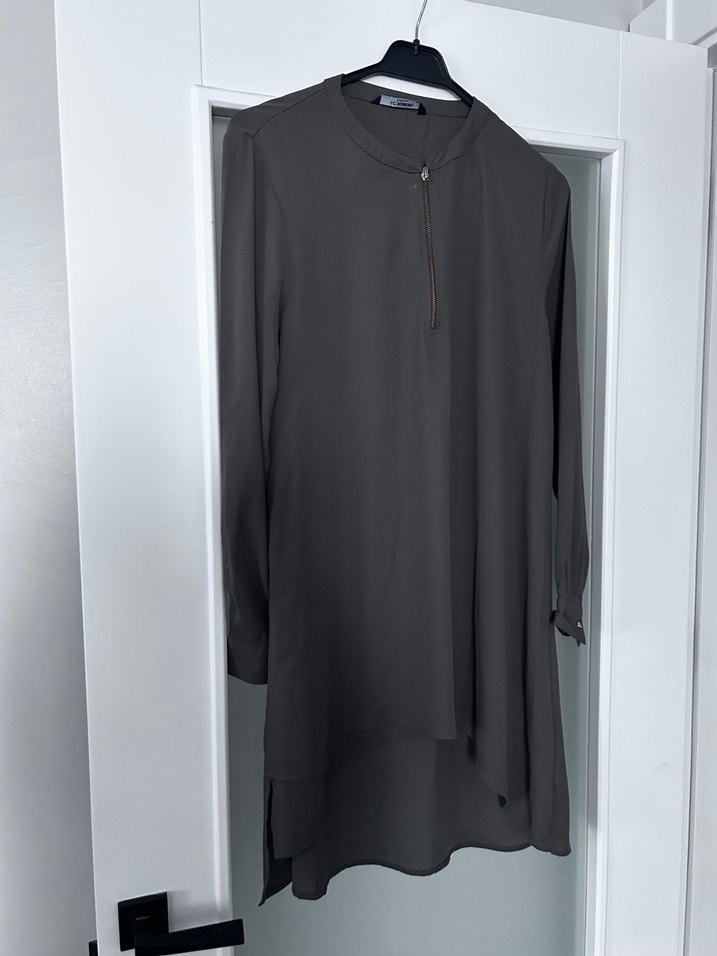 Uzun Kollu askeri yeşil Kadın Tunik - Görsel 3