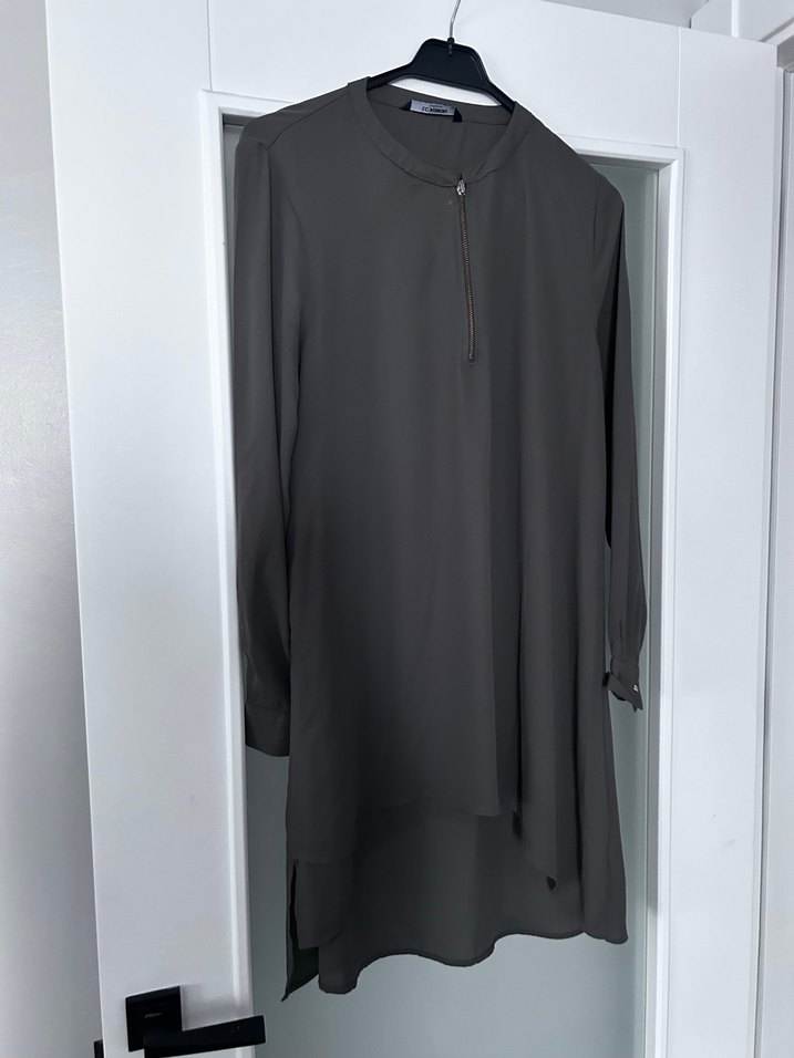 Uzun Kollu askeri yeşil Kadın Tunik - Görsel 2