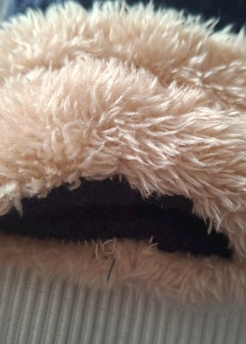 Kız Çocuk Mavi Nakışlı Kürklü Eldiven - Görsel 3