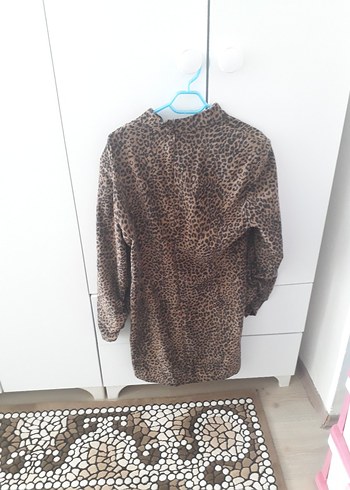 zara dramalı leopar desenlik çok şık elbise - Görsel 5