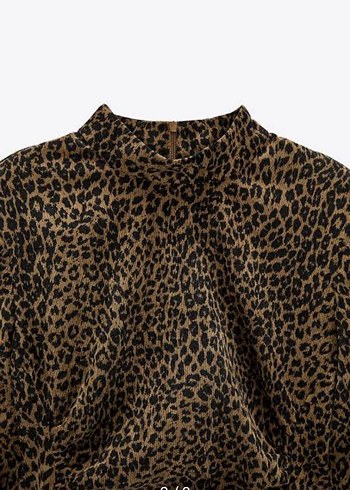 zara dramalı leopar desenlik çok şık elbise - Görsel 2