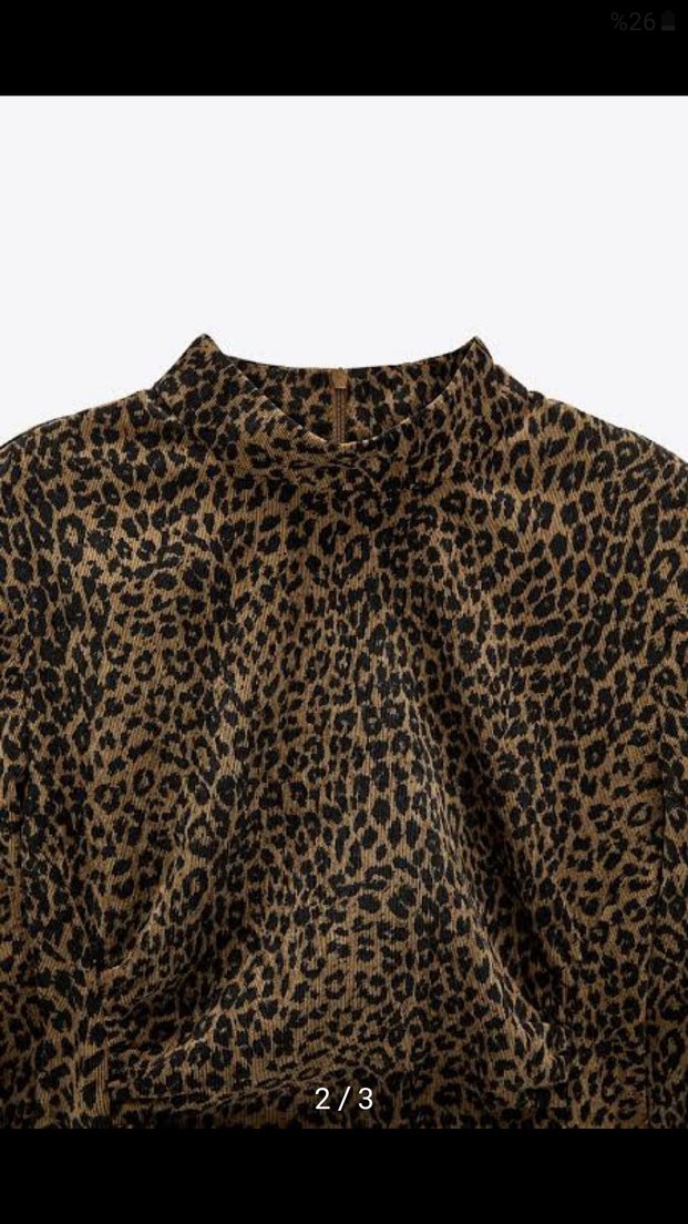 zara dramalı leopar desenlik çok şık elbise - Görsel 2