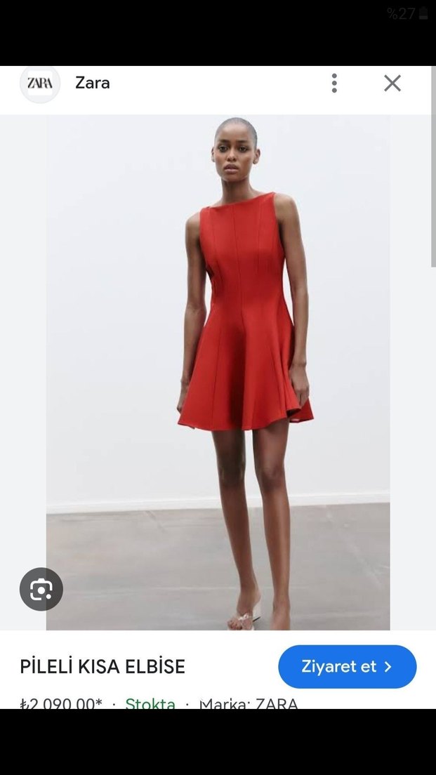 zara kırmızı elbise - Görsel 2