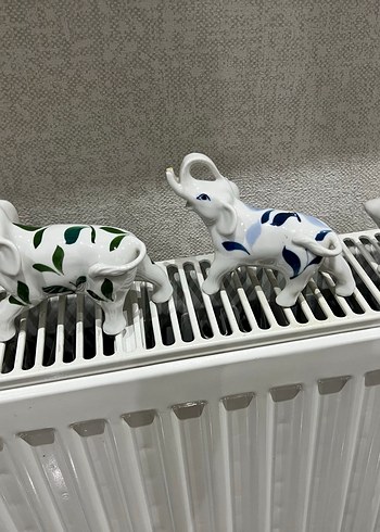 Renkli Desenli Beyaz Fil Biblo Seti - Görsel 4