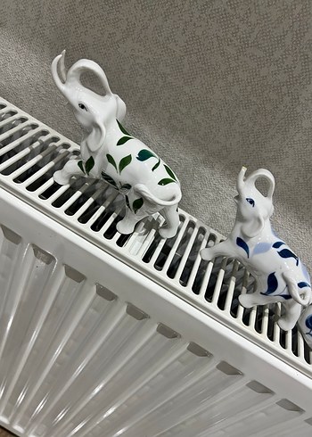 Renkli Desenli Beyaz Fil Biblo Seti - Görsel 2