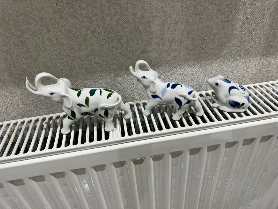 Renkli Desenli Beyaz Fil Biblo Seti - Görsel 4