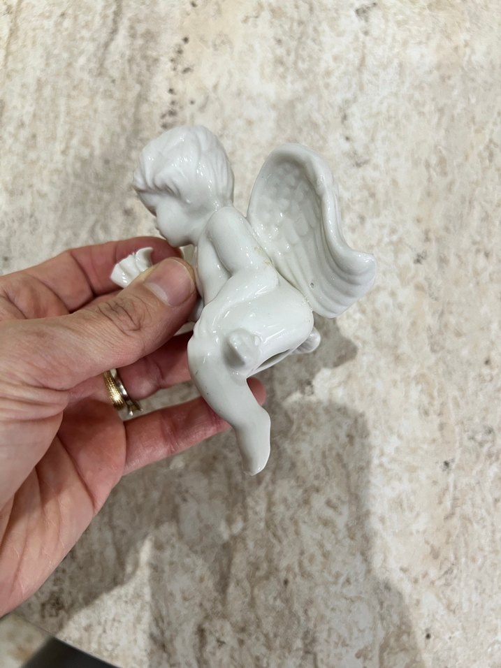 Antika alman Beyaz Kanatlı Melek Biblosu capadimonte - Görsel 2