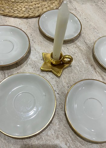 Antika Modern Klasik Beyaz Tabak Seti 5 parça - Görsel 4