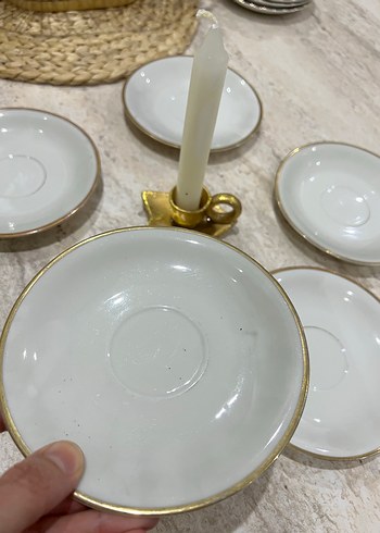 Antika Modern Klasik Beyaz Tabak Seti 5 parça - Görsel 2