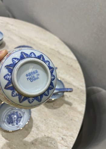 Japon Koyu Mavi Yılan Desenli Seramik Kase 6 lı - Görsel 2