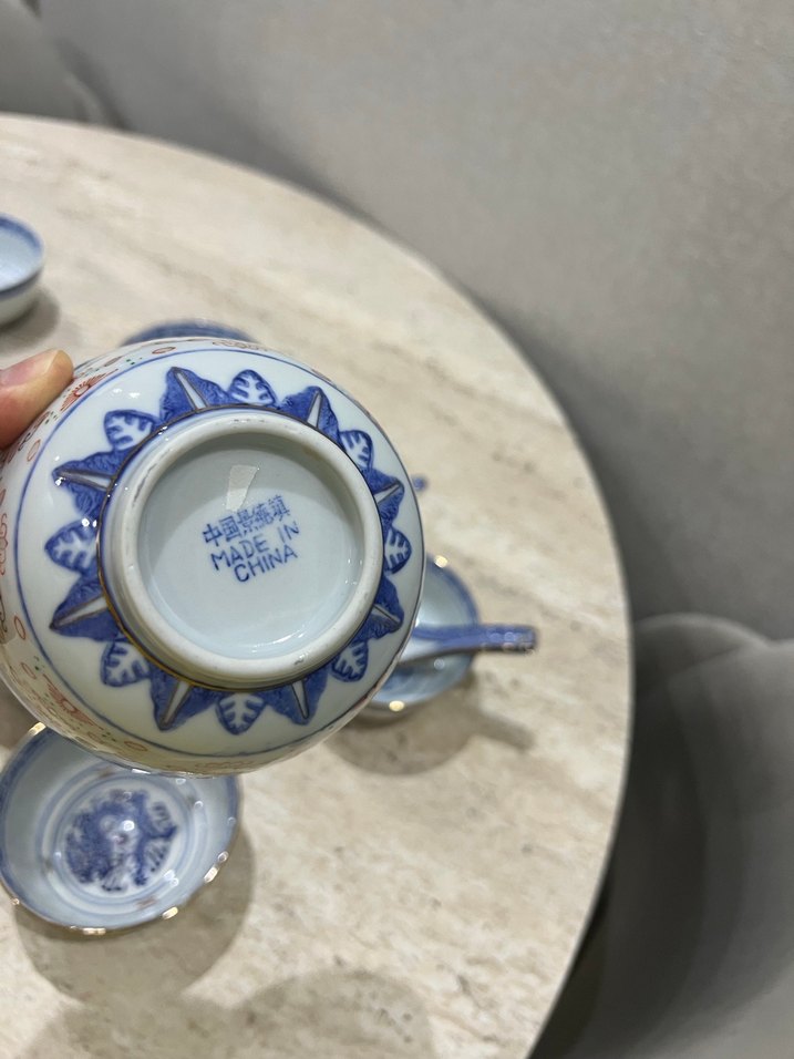 Japon Koyu Mavi Yılan Desenli Seramik Kase 6 lı - Görsel 2