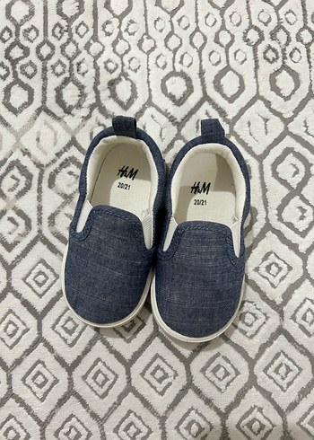 20 Beden Mavi Kot unisex Çocuk Spor Ayakkabı Velcro h&m