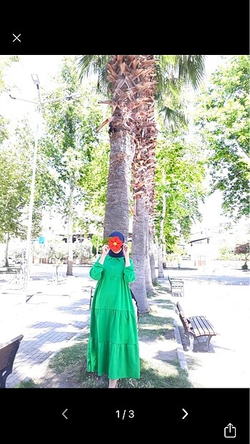 Yeşil tesettür elbise