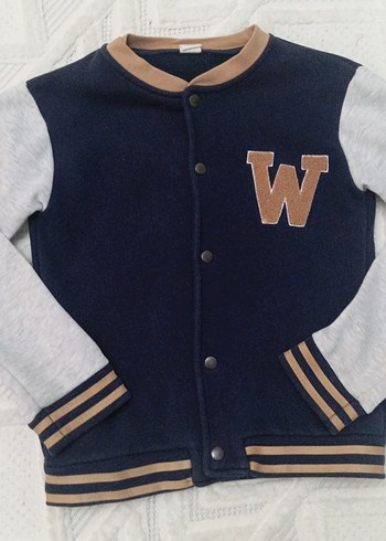 Erkek Çocuk Gri ve Lacivert Düğmeli Ceket - Görsel 2