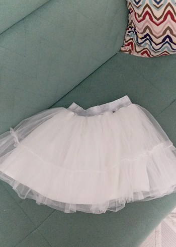 Kız Çocuk Beyaz Fırfırlı Etek - Görsel 2