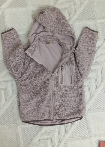 Kız Çocuk Gri Kapüşonlu Fermuarlı Ceket - Görsel 2