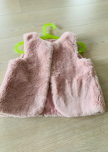 Kız Çocuk Pembe Kürklü Yelek - Görsel 4