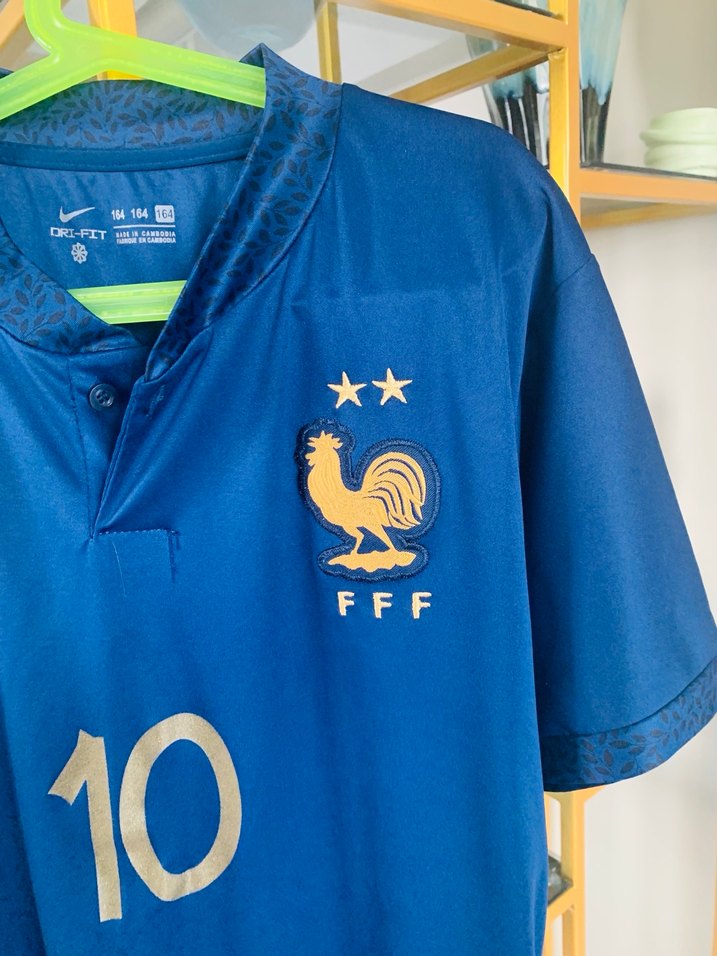 Mavi Nike Erkek Kısa Kollu Fransa Mbappe Forma - Görsel 3