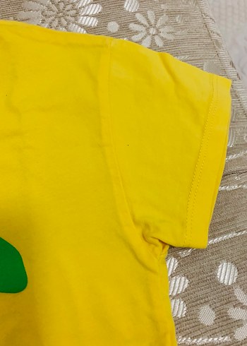 Sarı Kız Çocuk Kısa Kollu Baskılı Tişört - Görsel 3