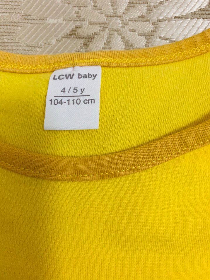 Sarı Kız Çocuk Kısa Kollu Baskılı Tişört - Görsel 2